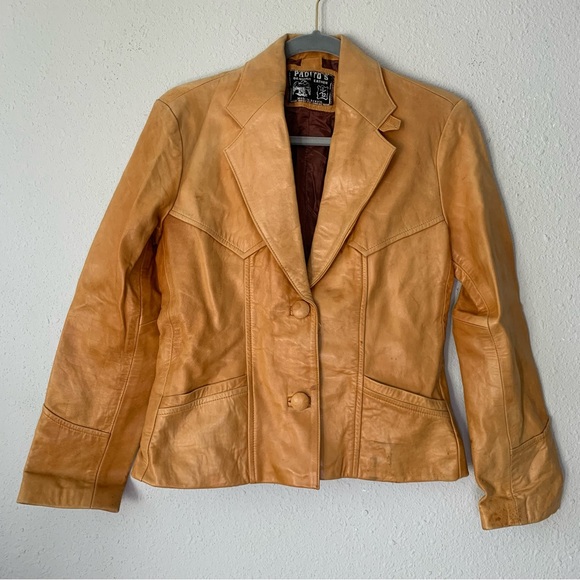 PADITOS // Vintage Genuine Leather Jacket - Size 11/12 - Picture 1 of 5